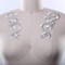 1 Pair Silver Swirled Applique Iron On Embroidered Patch for Costume or Gown
